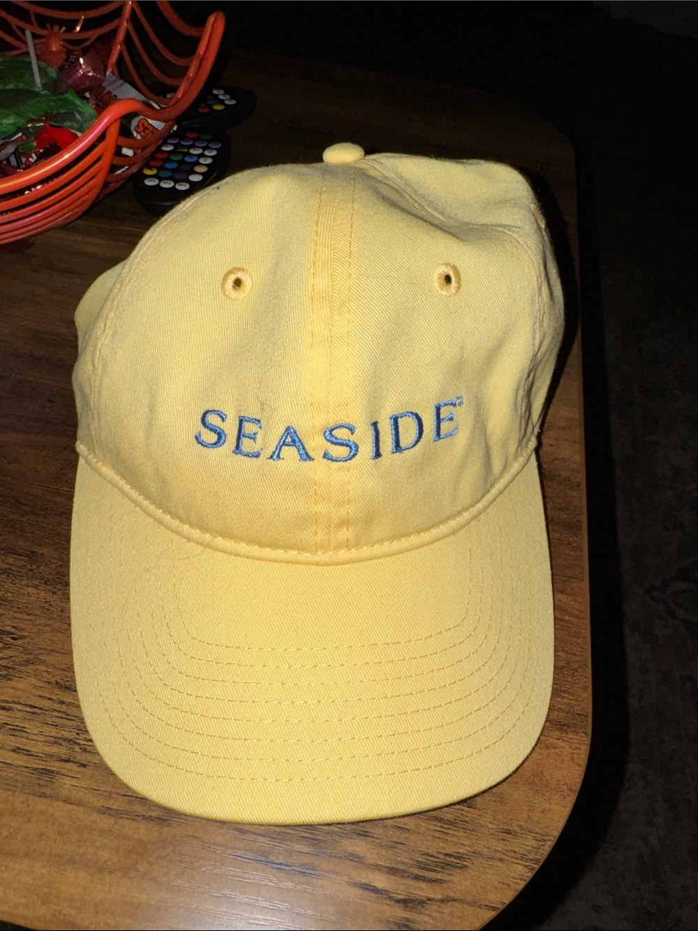 Seaside Embroidered Yellow Baseball Cap